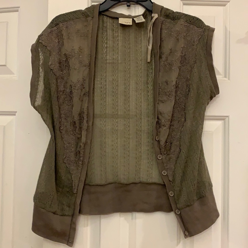😍 Daytrip Semi see through gorgeous short sleeve cardigan with buttons M